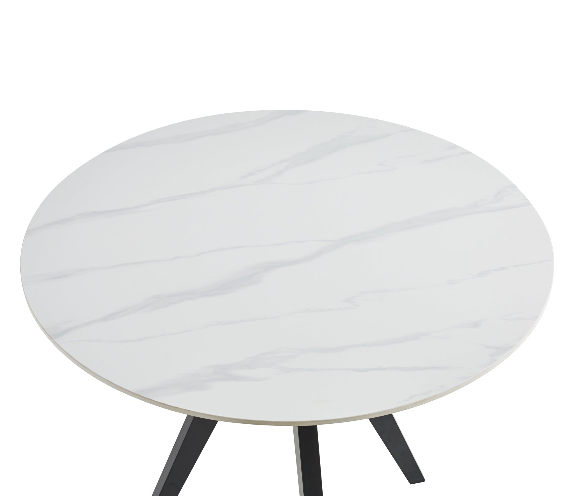 Calvin White Round Ceramic Table (100cms) & 4 Grey Chairs Dining Set Casa Maria Designs 