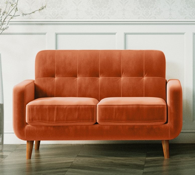 Dexter 2 Seater Sofa| Burnt Orange Plush Velvet Sofas Casa Maria Designs 