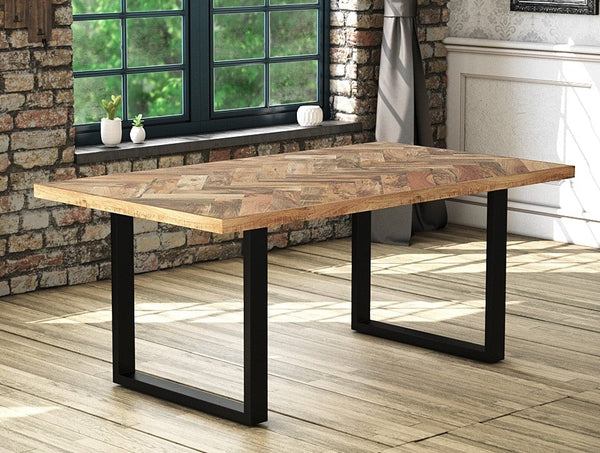 Wood and metal counter store height table