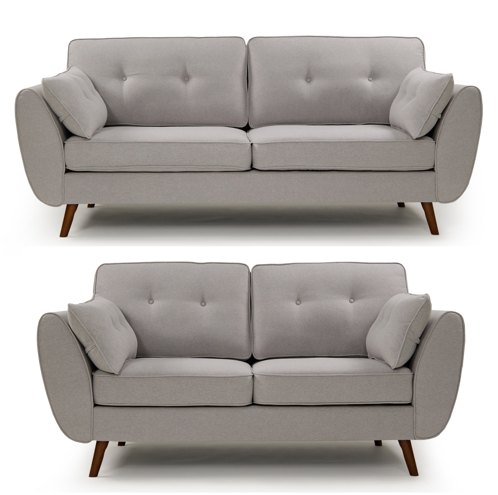 Zara 3 & 2 Seater Sofa Set | Light Grey Linen Sofas Casa Maria Designs 