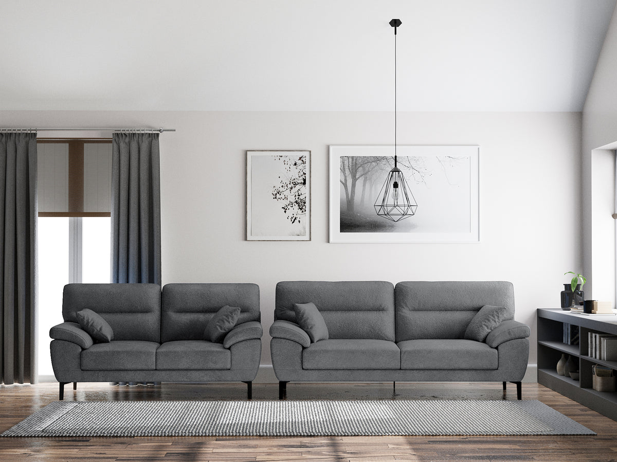 Jude 3 Seater Sofa | Light Grey Plush Velvet