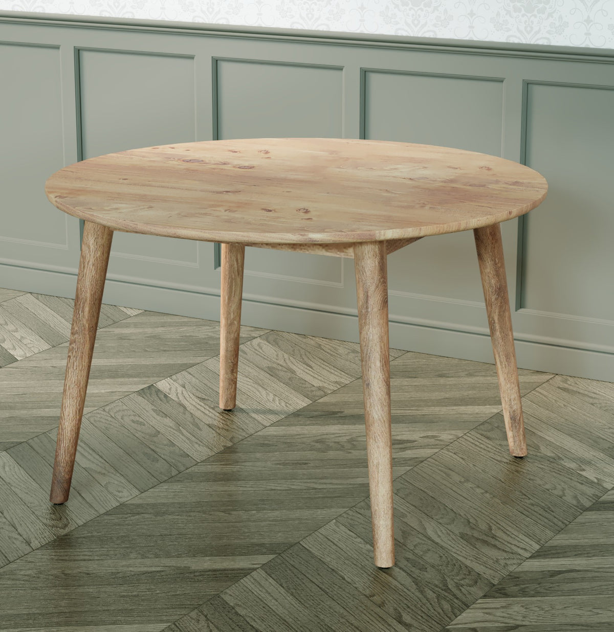 Malmo Round Solid Mango Wood Dining Table - 120cms