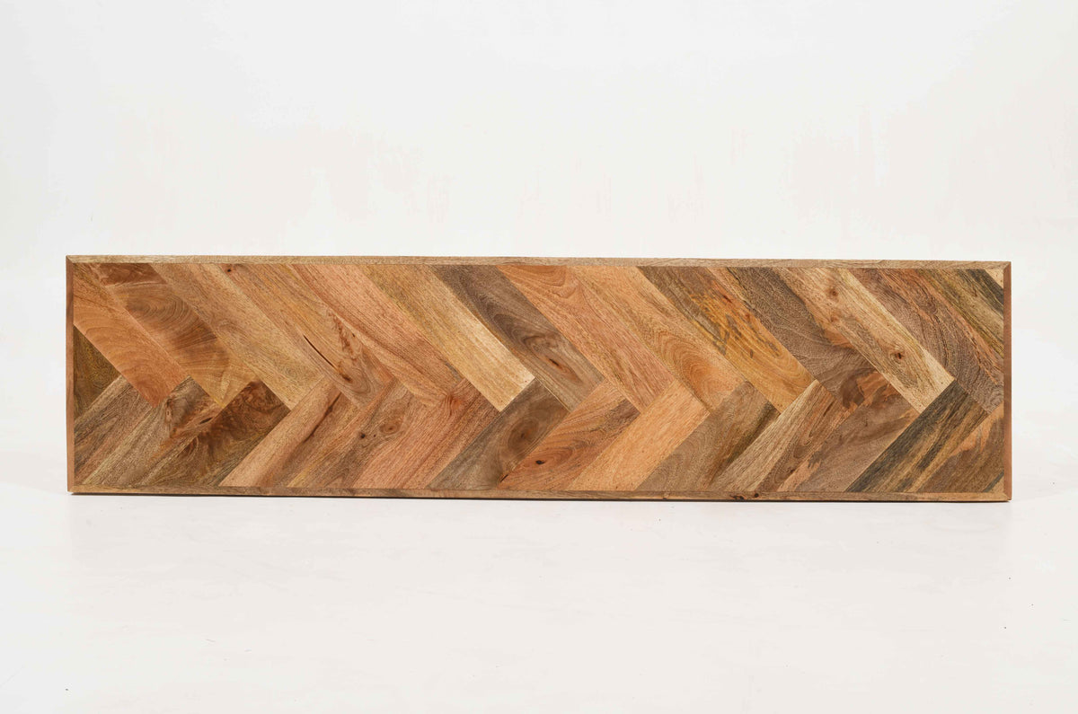Solid Mango Wood Dining Bench Herringbone Design - 160cms Casa Maria Designs 