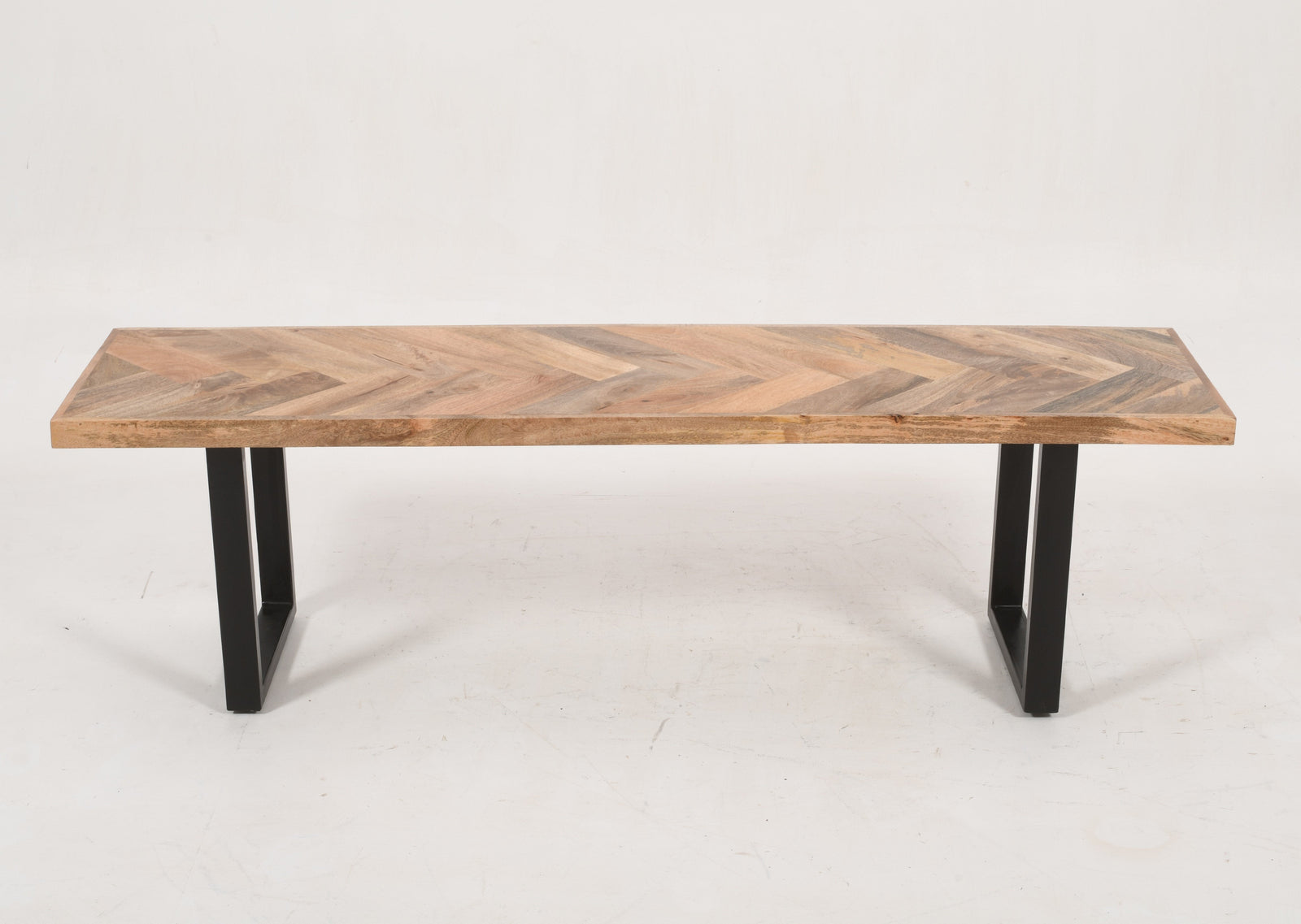 Solid Mango Wood Dining Bench Herringbone Design - 160cms Casa Maria Designs 