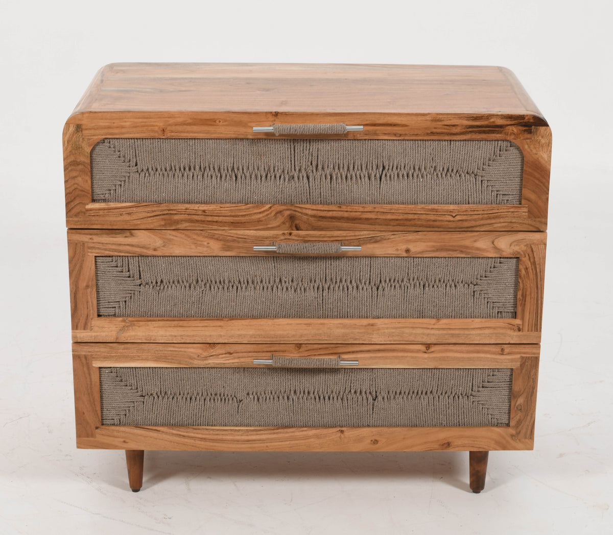 Kota 3 Drawer Chest of Drawers - Acacia Wood &amp; Handwoven Cord