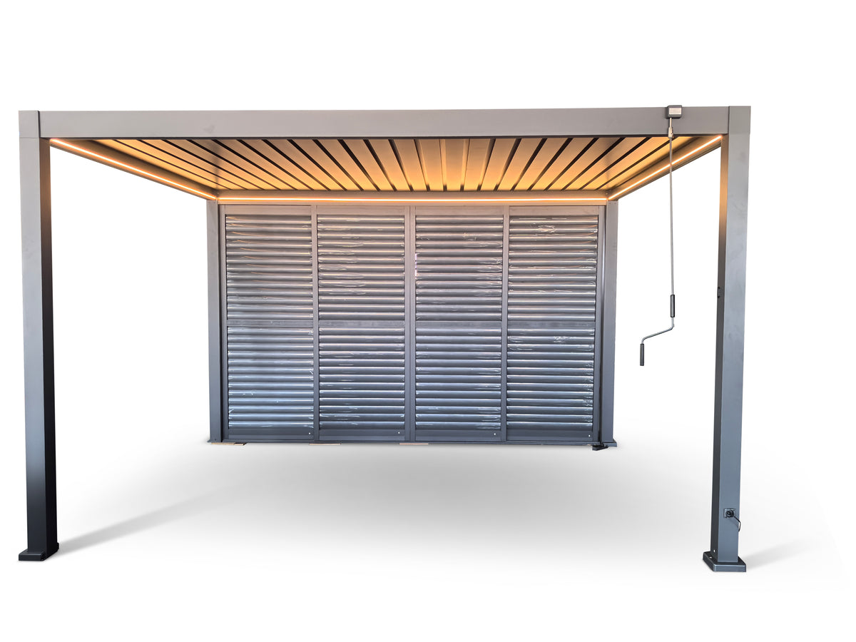 4M Aluminium Shuttered Louvre Sliding Door System – LuxShade™ Pergola Series