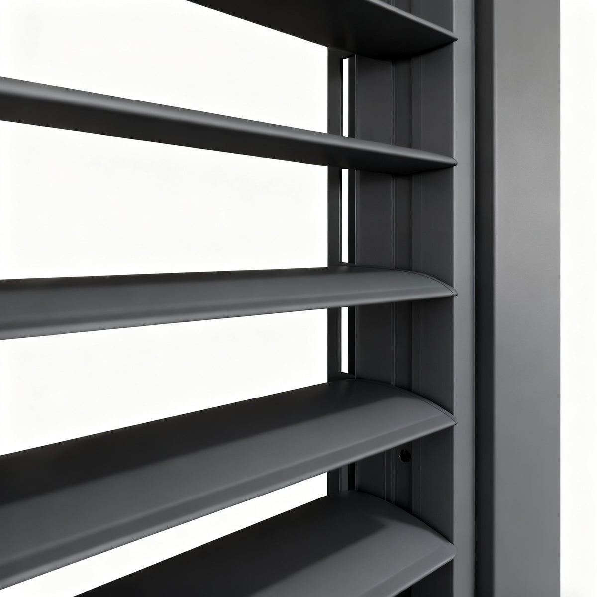 4M Aluminium Shuttered Louvre Side Wall (1m x Four Panels) in Dark Grey