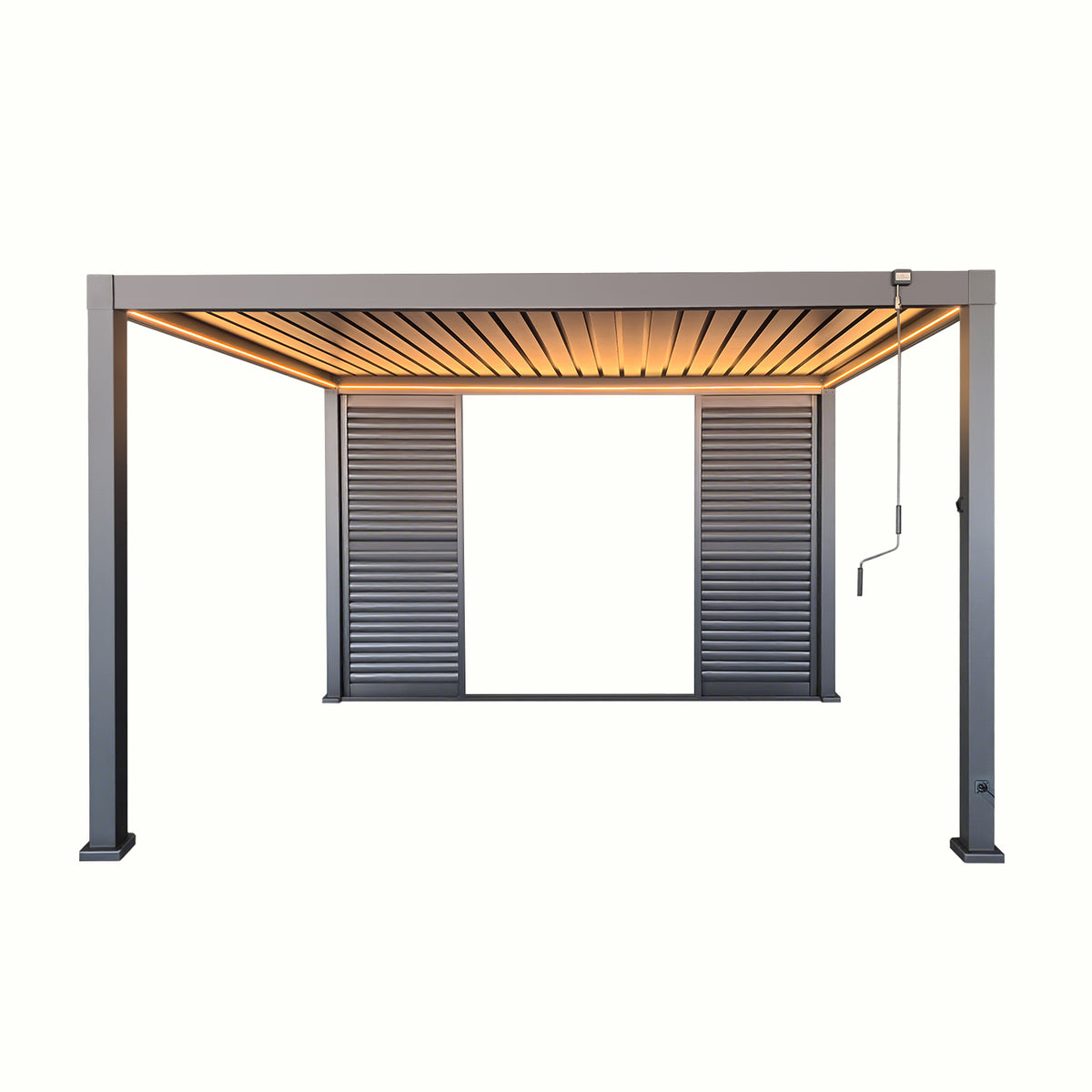 4M Aluminium Shuttered Louvre Sliding Door System – LuxShade™ Pergola Series