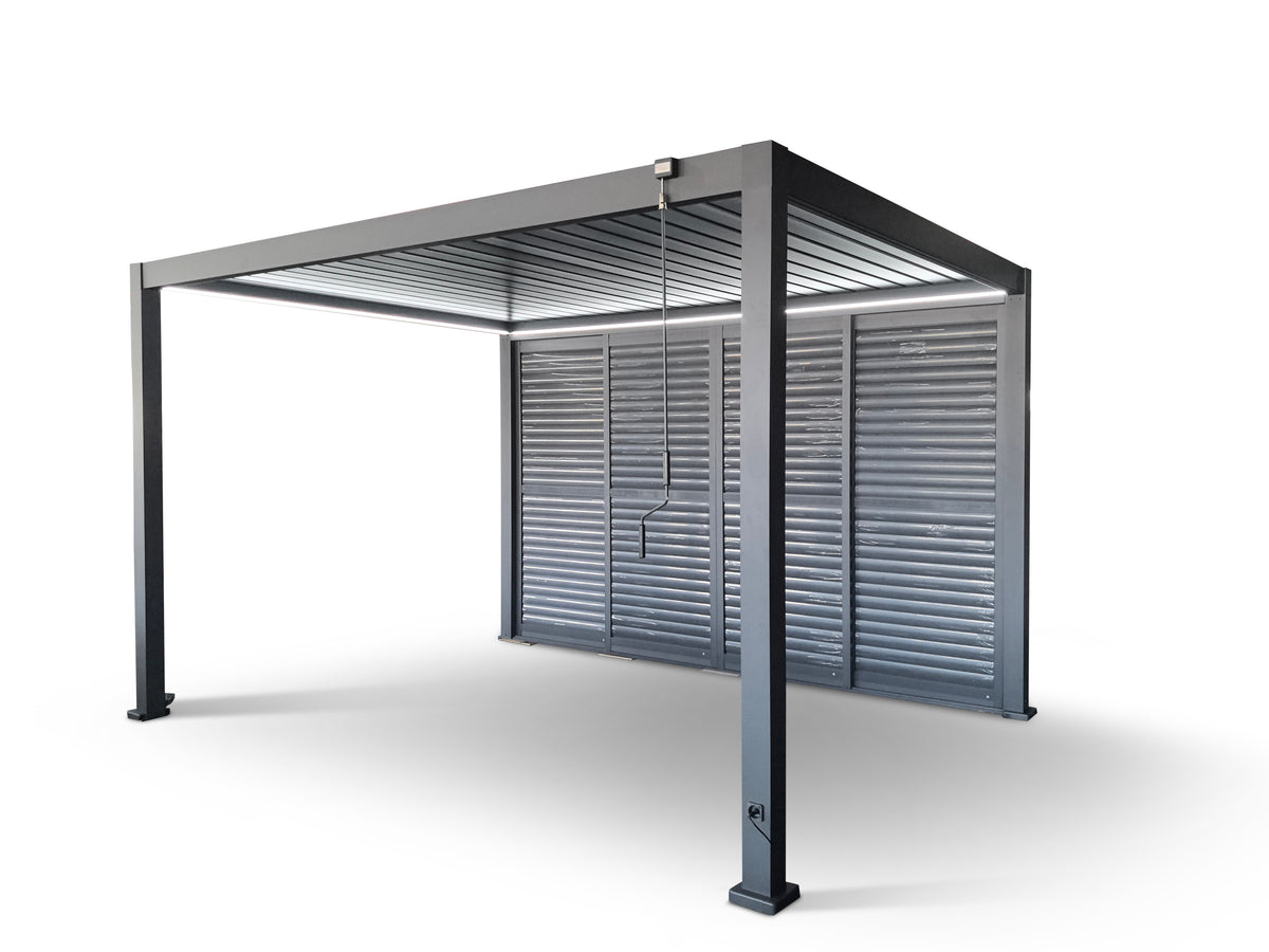 4M Aluminium Shuttered Louvre Sliding Door System – LuxShade™ Pergola Series