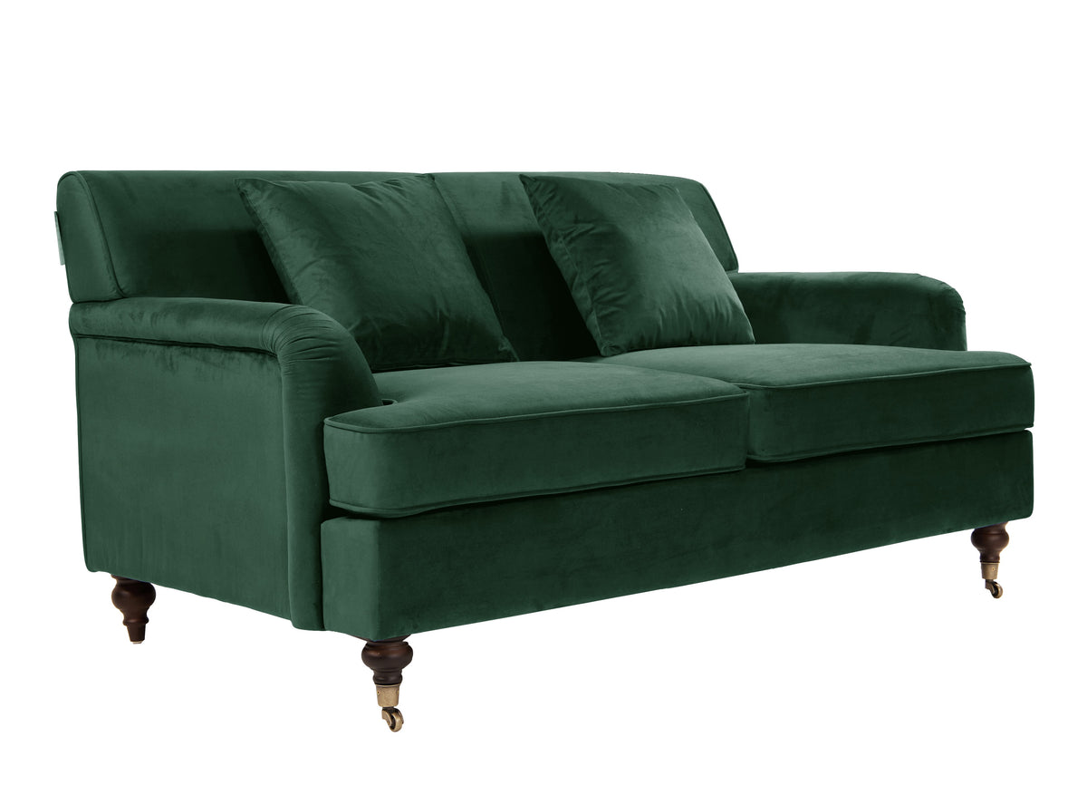 Spencer 2 Seater Sofa | Green Plush Velvet