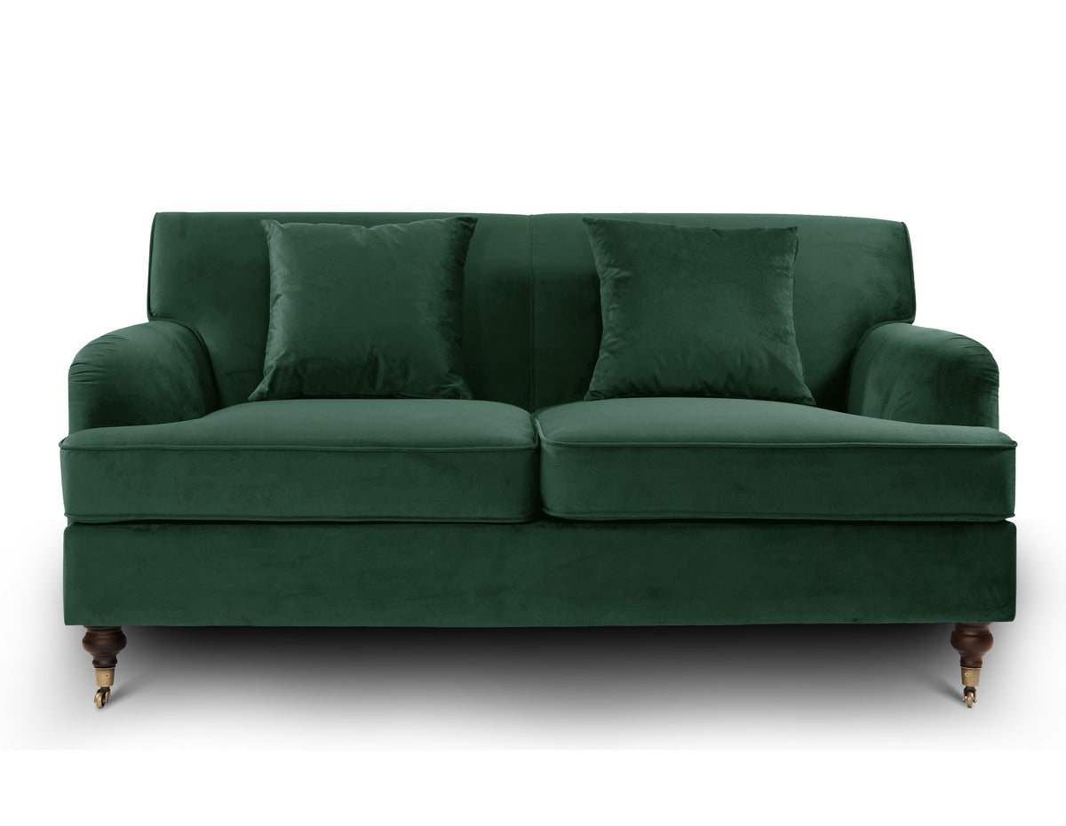 Spencer 2 Seater Sofa | Green Plush Velvet