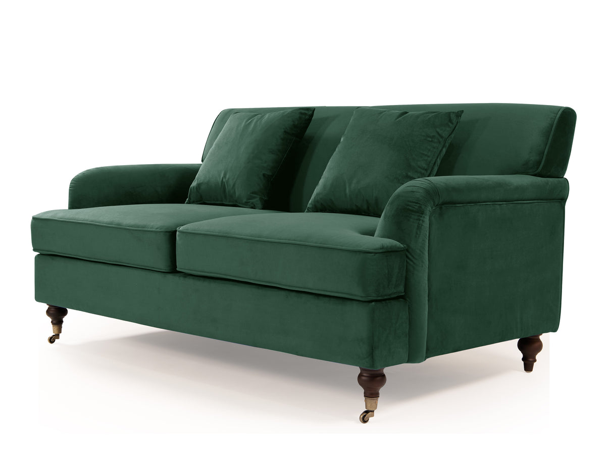 Spencer 3 &amp; 2 Seater Sofa Set | Green Plush Velvet