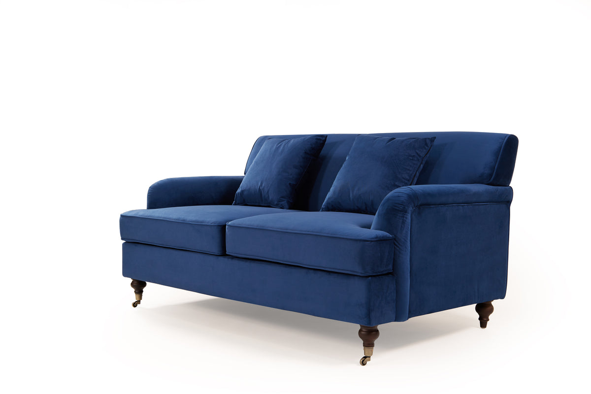 Spencer 3 &amp; 2 Seater Sofa Set | Navy Blue Plush Velvet