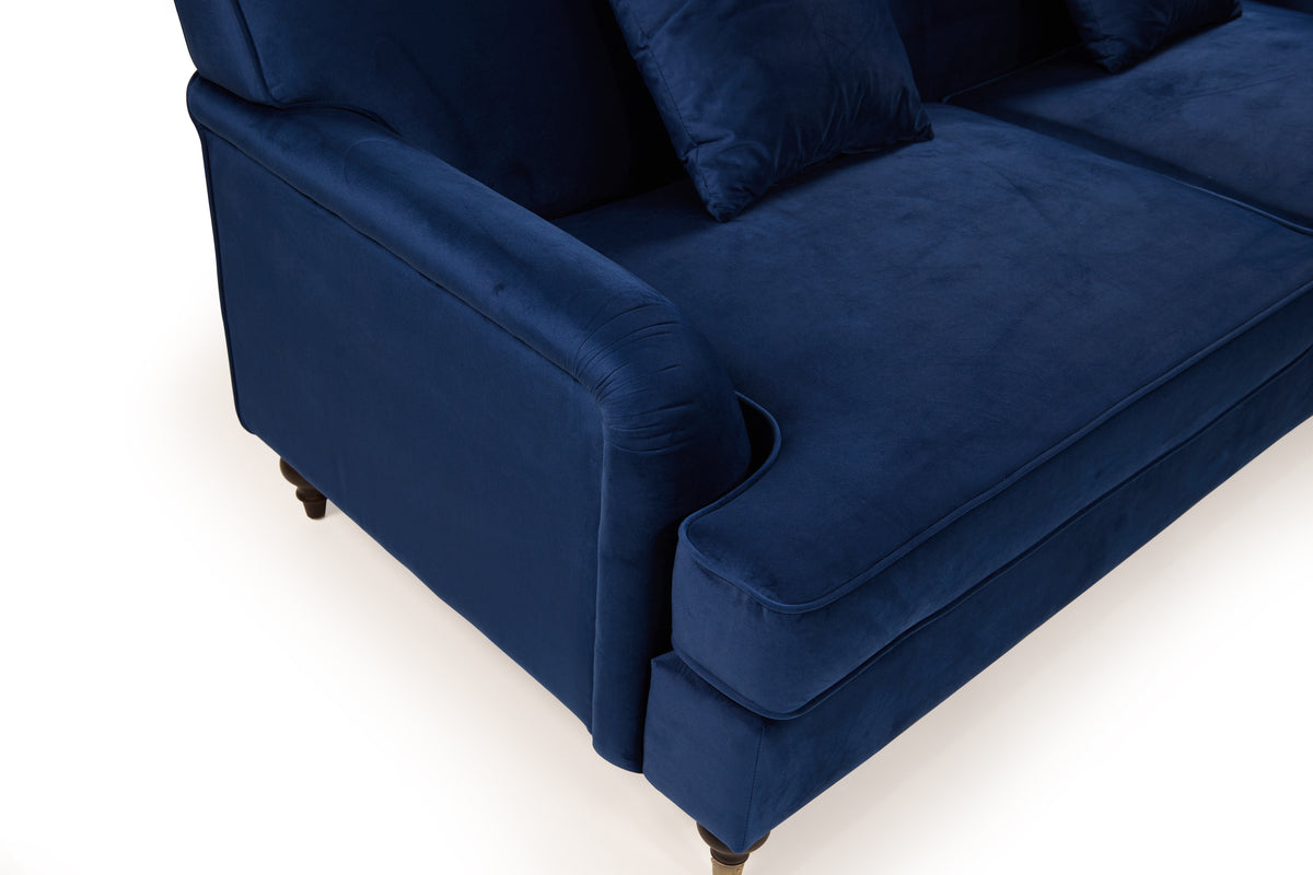 Spencer 3 Seater Sofa | Navy Blue Plush Velvet