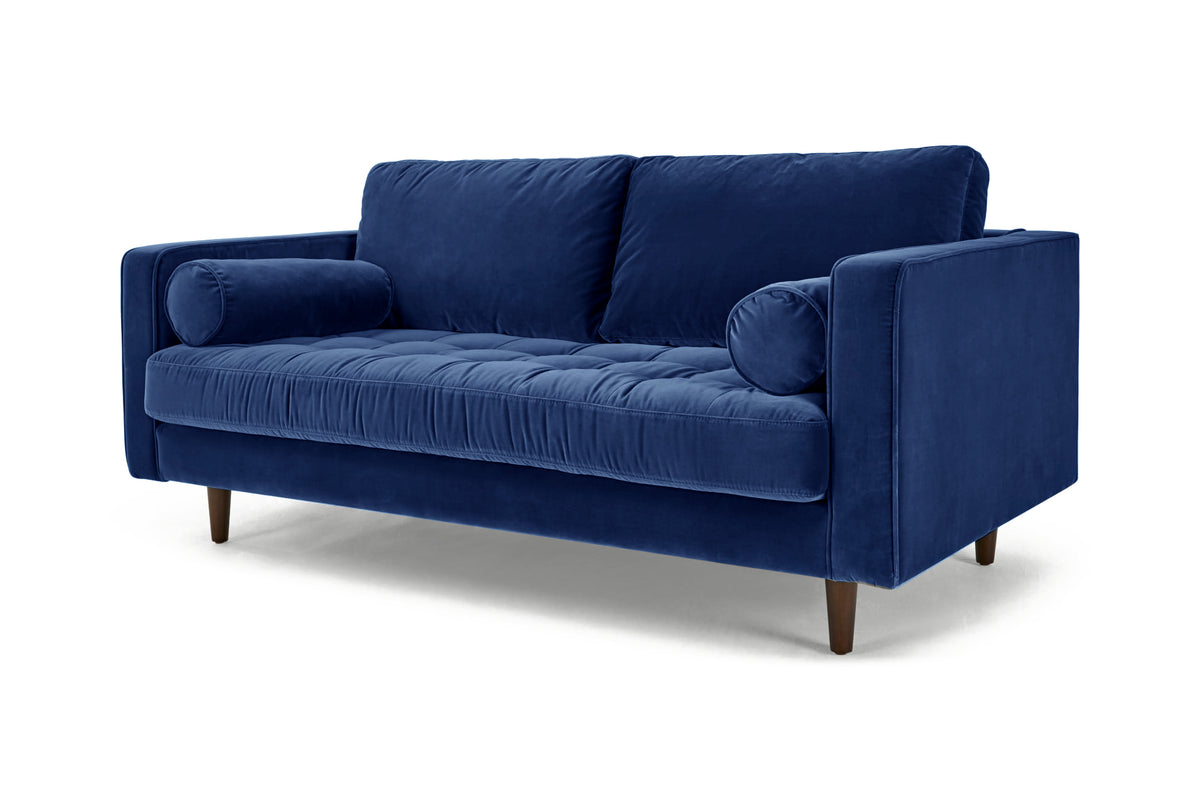 Lloyd 3 &amp; 2 Seater Sofa Set | Navy Blue Plush Velvet