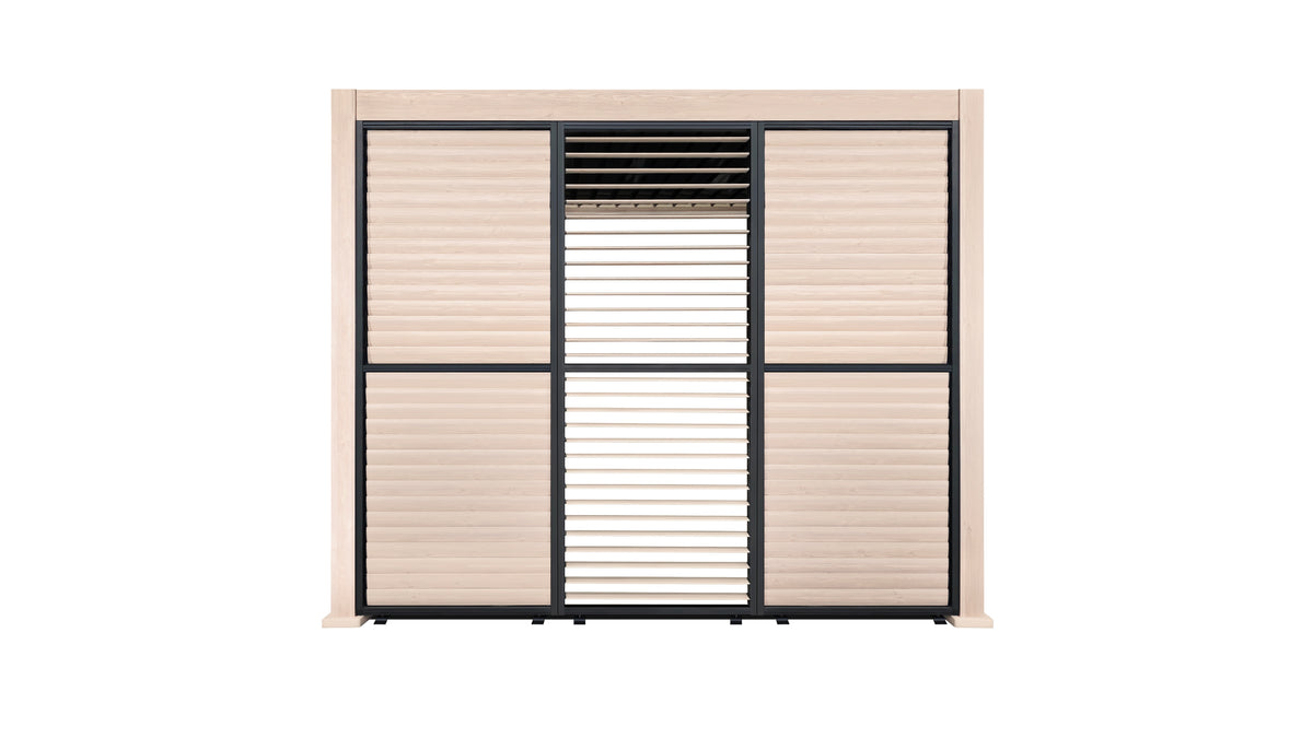 3M Aluminium Louvre Side Wall – Wood Effect | Compatible with MotaShade™ Pergola