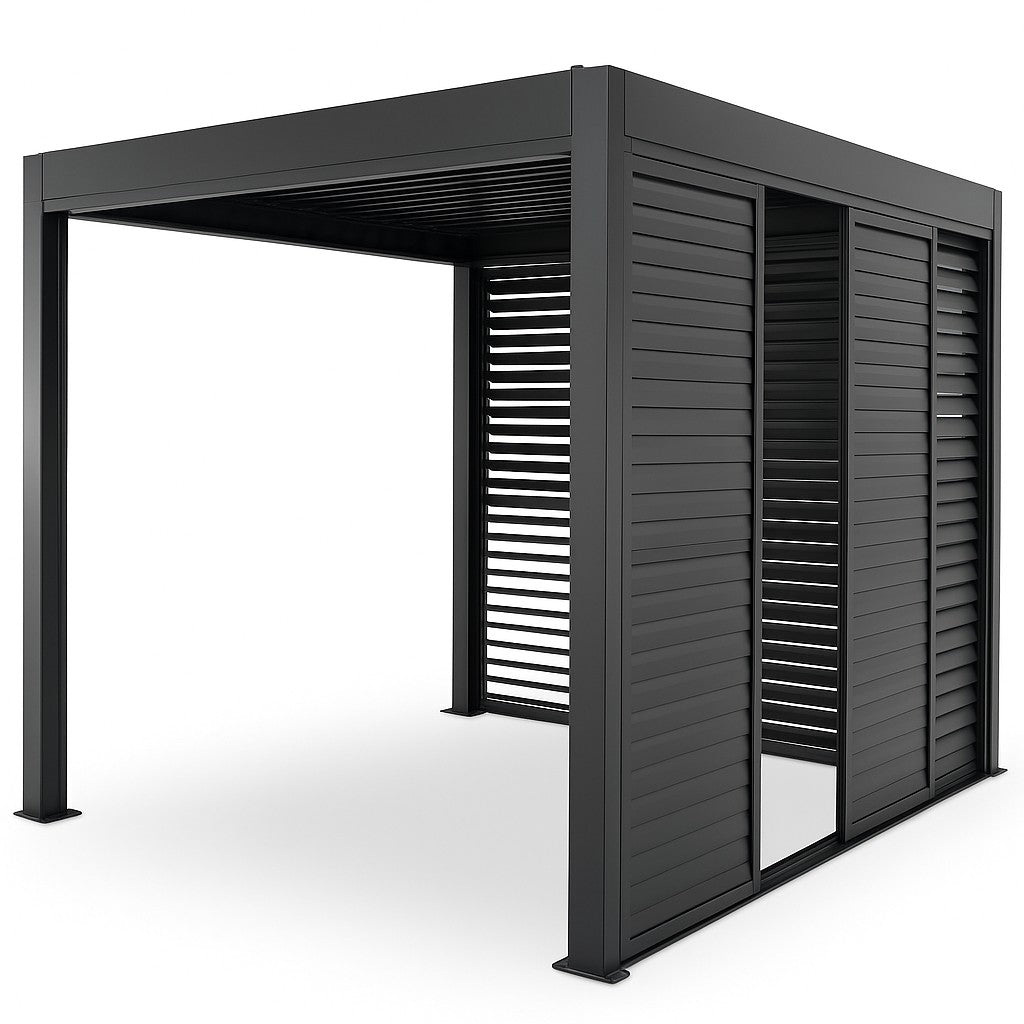 3M Aluminium Shuttered Louvre Sliding Door System – LuxShade™ Pergola Series