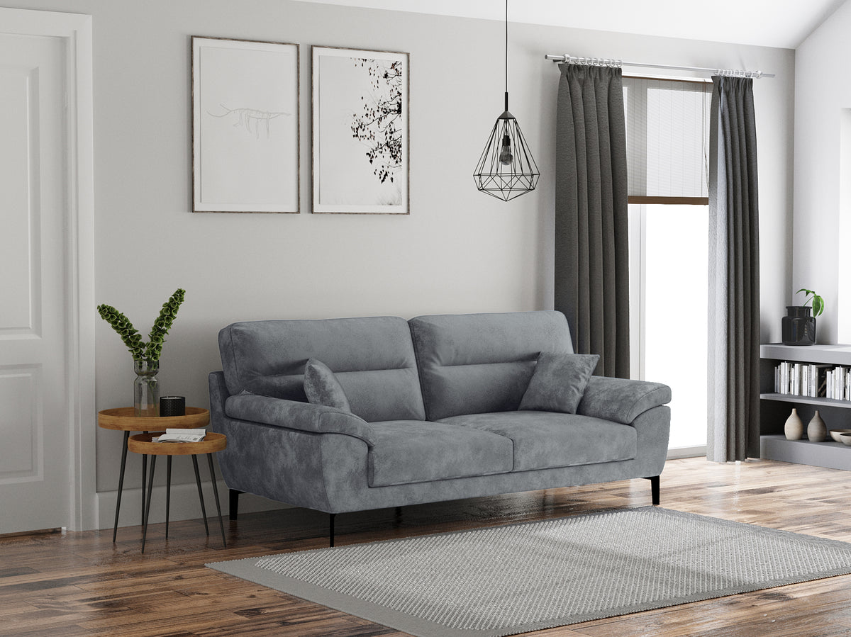 Jude 3 Seater Sofa | Light Grey Plush Velvet