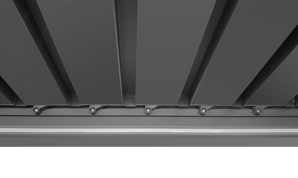 MotaShade™ 3×6m Motorised Aluminium Pergola, Double‑Layer Louvres, LEDs & 4 Windscreens