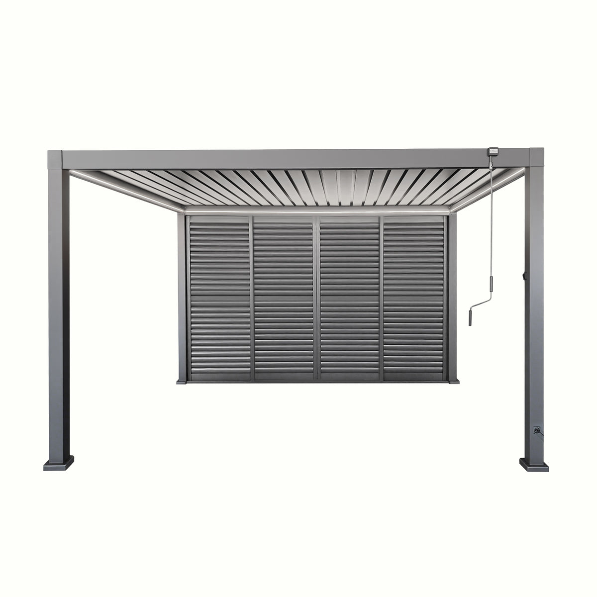4M Aluminium Shuttered Louvre Sliding Door System – LuxShade™ Pergola Series