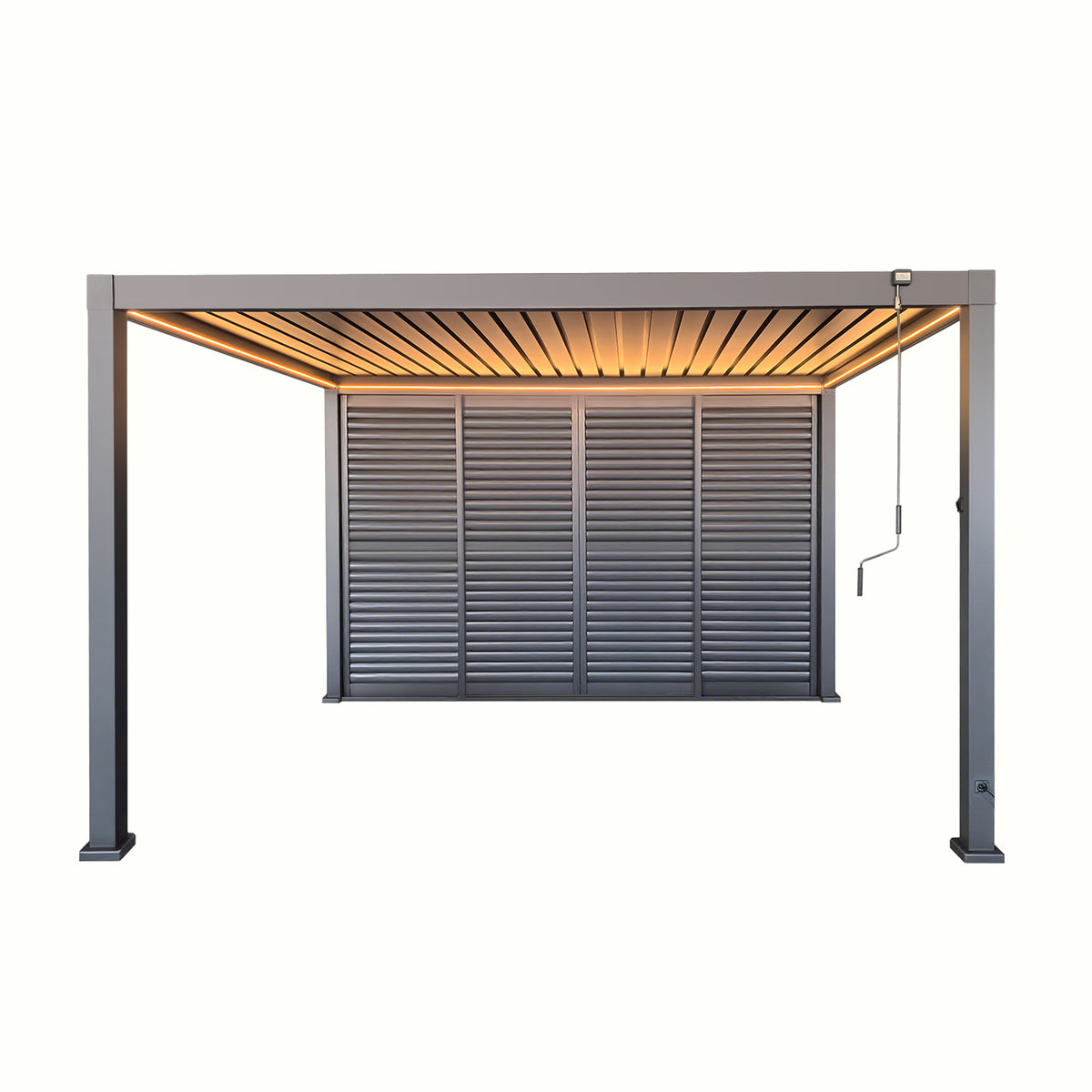 4M Aluminium Shuttered Louvre Sliding Door System – LuxShade™ Pergola Series