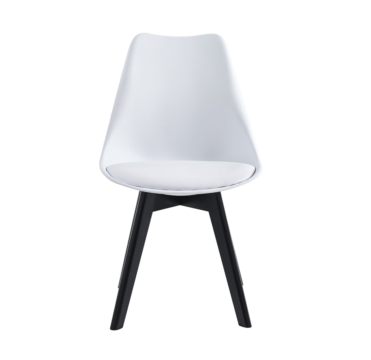 4 x Harris Ergonomic Dining Chairs - White Chairs with Black Wooden Legs Casa Maria Designs 
