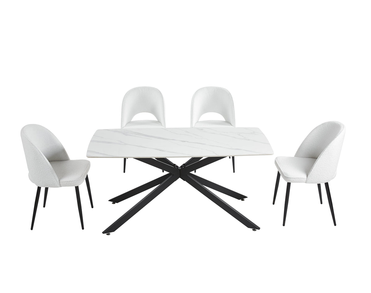 Dakota Rectangle Ceramic Dining Table | Black Iron Spider Base - 160cms Casa Maria Designs 