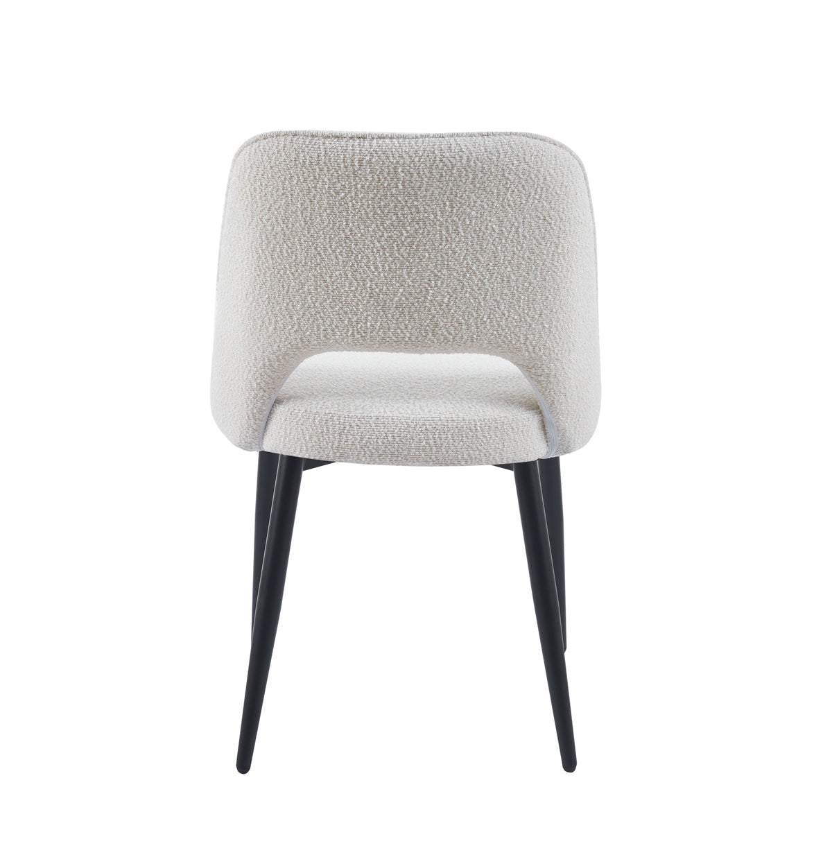 Vincent Set Of 2 Modern Bouclé &quot;Teddy&quot; Fabric Dining Chairs | Off White