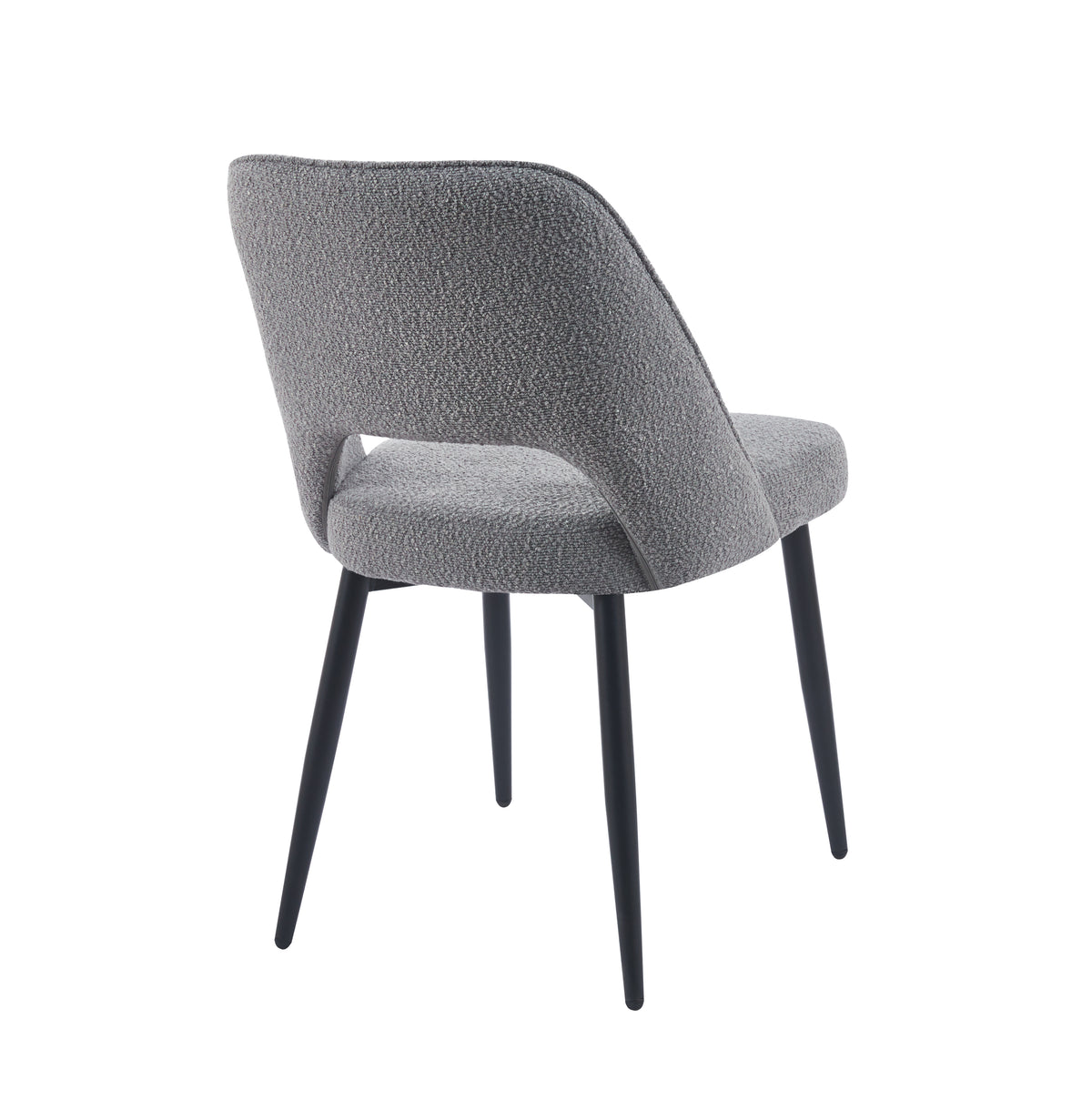 Vincent Set Of 2 Modern Bouclé &quot;Teddy&quot; Fabric Dining Chairs | Grey