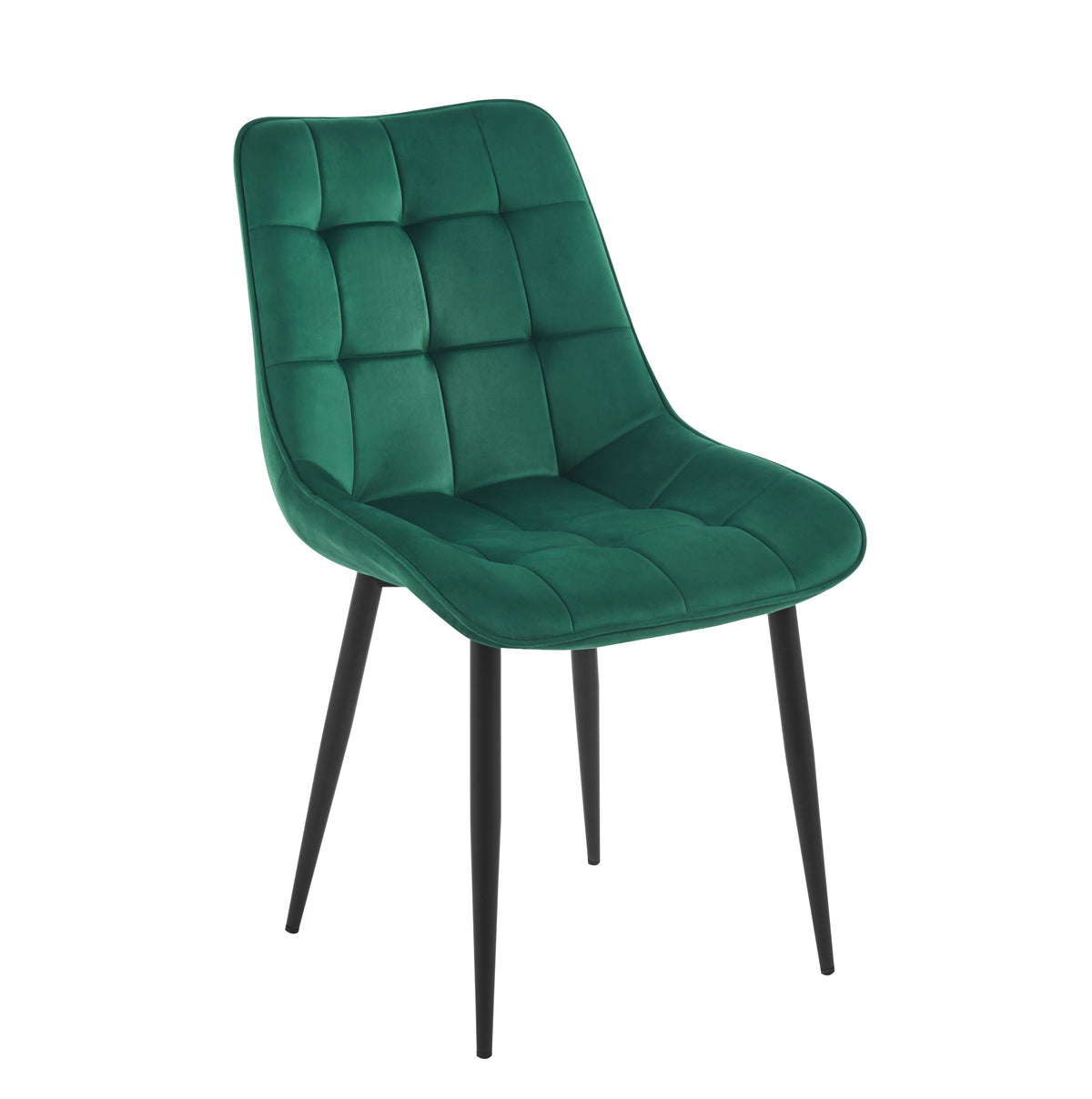 Nora Set Of 4 Modern Plush Velvet Padded Dining Chairs | Green