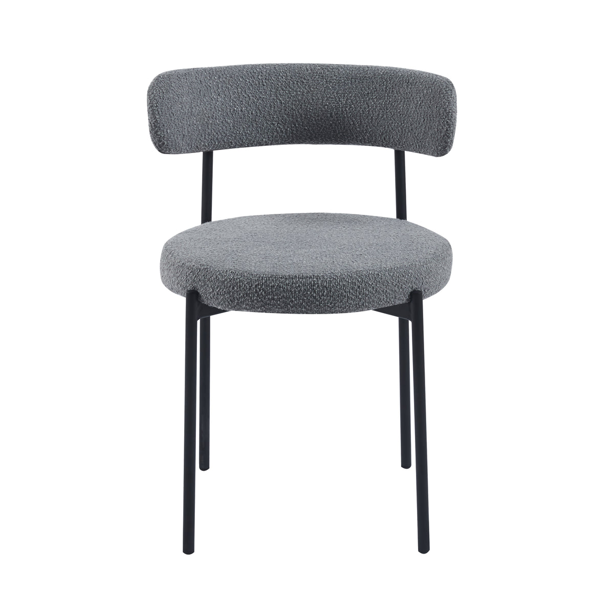 Danni Set Of 4 Modern Bouclé &quot;Teddy&quot; Fabric Dining Chairs | Grey