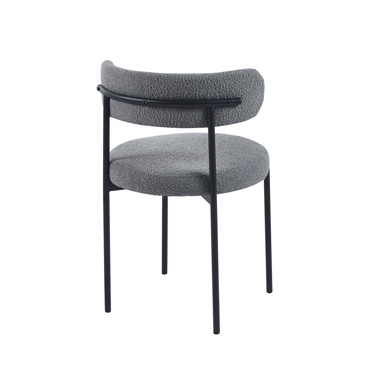 Danni Set Of 4 Modern Bouclé &quot;Teddy&quot; Fabric Dining Chairs | Grey