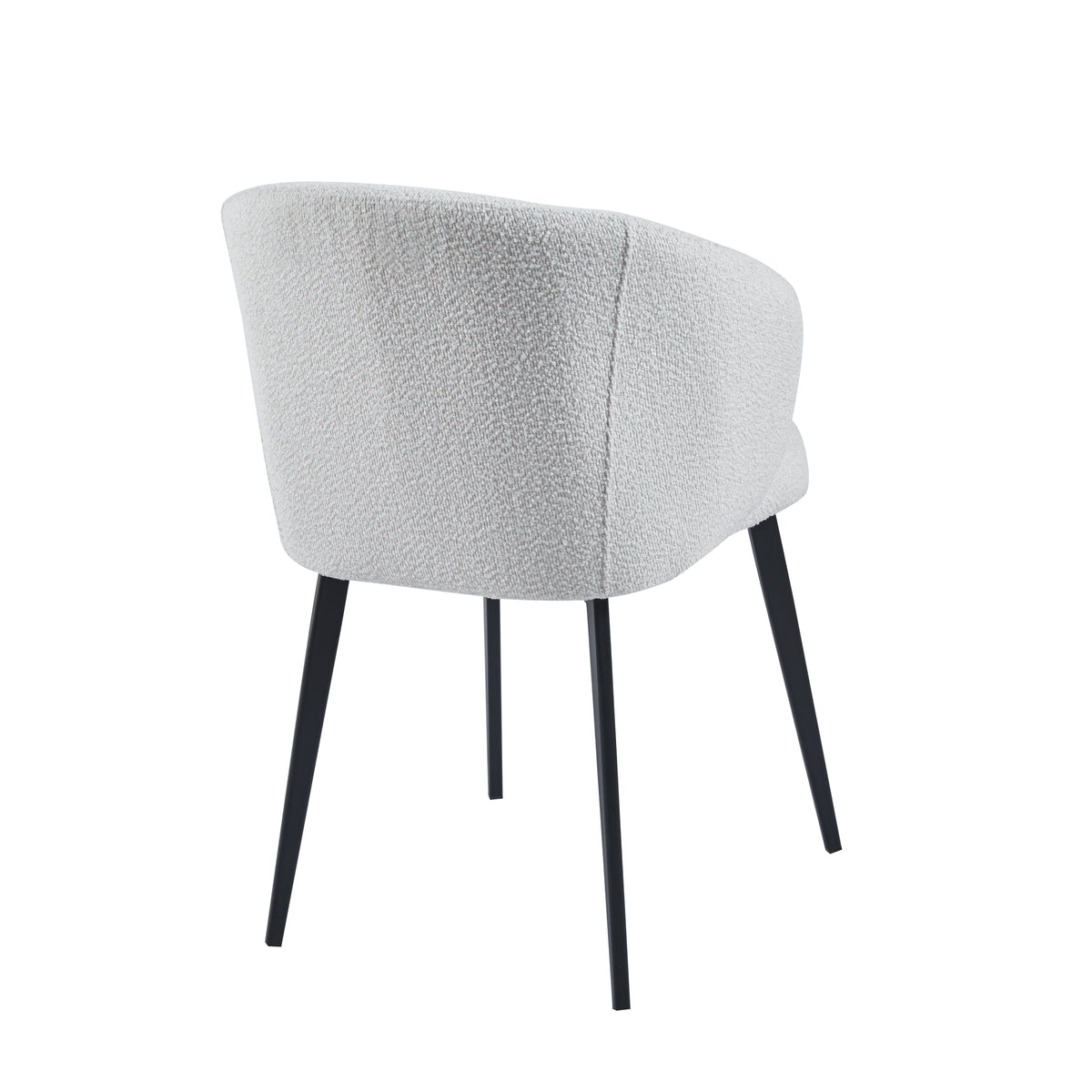 Alice Set Of 2 Modern Bouclé &quot;Teddy&quot; Fabric Dining Chairs | Off White