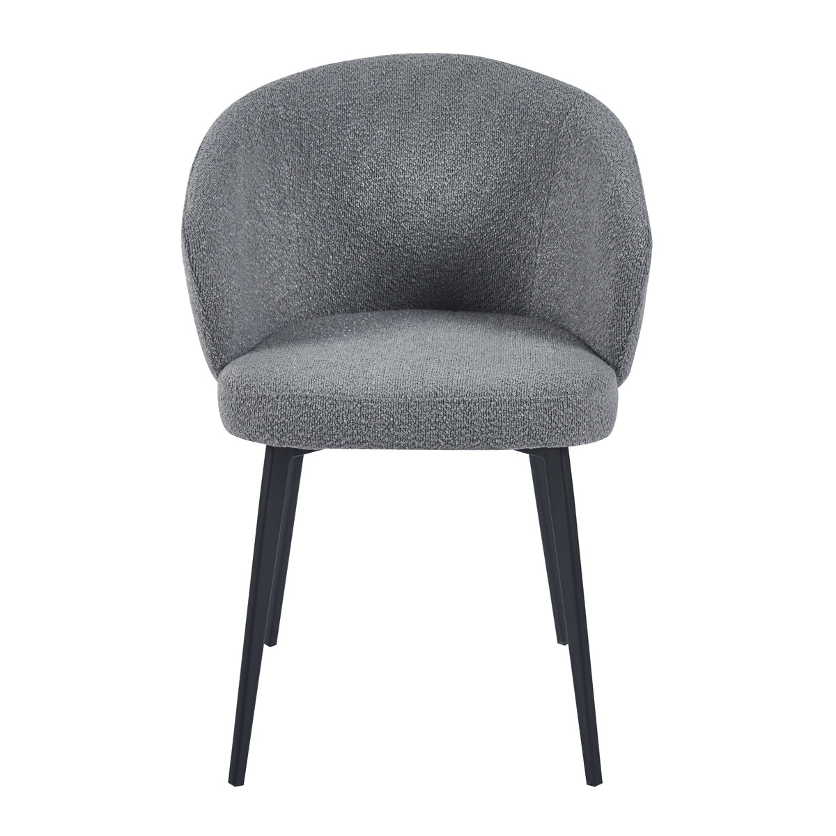 Alice Set Of 2 Modern Bouclé &quot;Teddy&quot; Fabric Dining Chairs | Grey