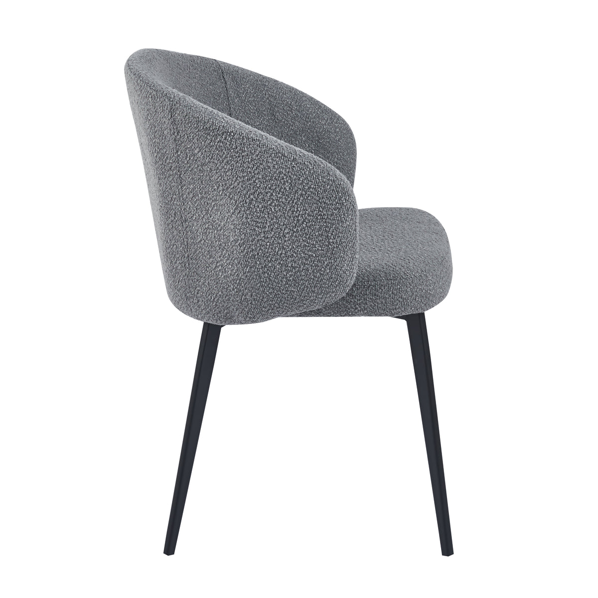 Alice Set Of 2 Modern Bouclé &quot;Teddy&quot; Fabric Dining Chairs | Grey