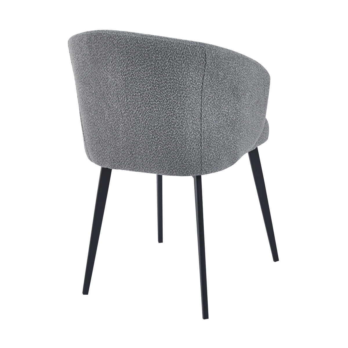 Alice Set Of 2 Modern Bouclé &quot;Teddy&quot; Fabric Dining Chairs | Grey