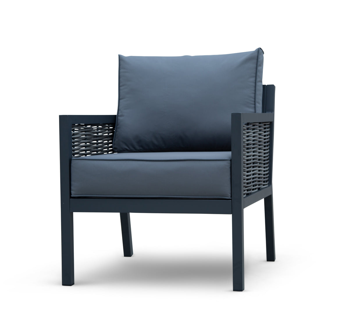 Lisbon Aluminium Corner Sofa, Chair, Bench &amp; Rising Table Dining Set | Dark Grey
