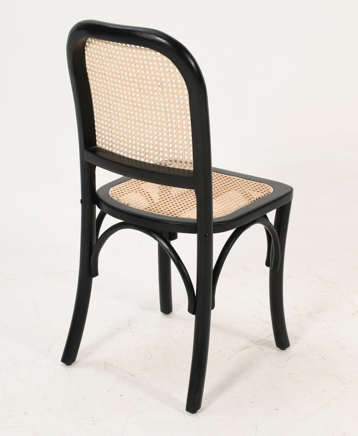 Bistro Dining Chair | Black Solid Acacia Wood &amp; Natural Cane (Set of 2) Dining Chair Casa Maria Designs 