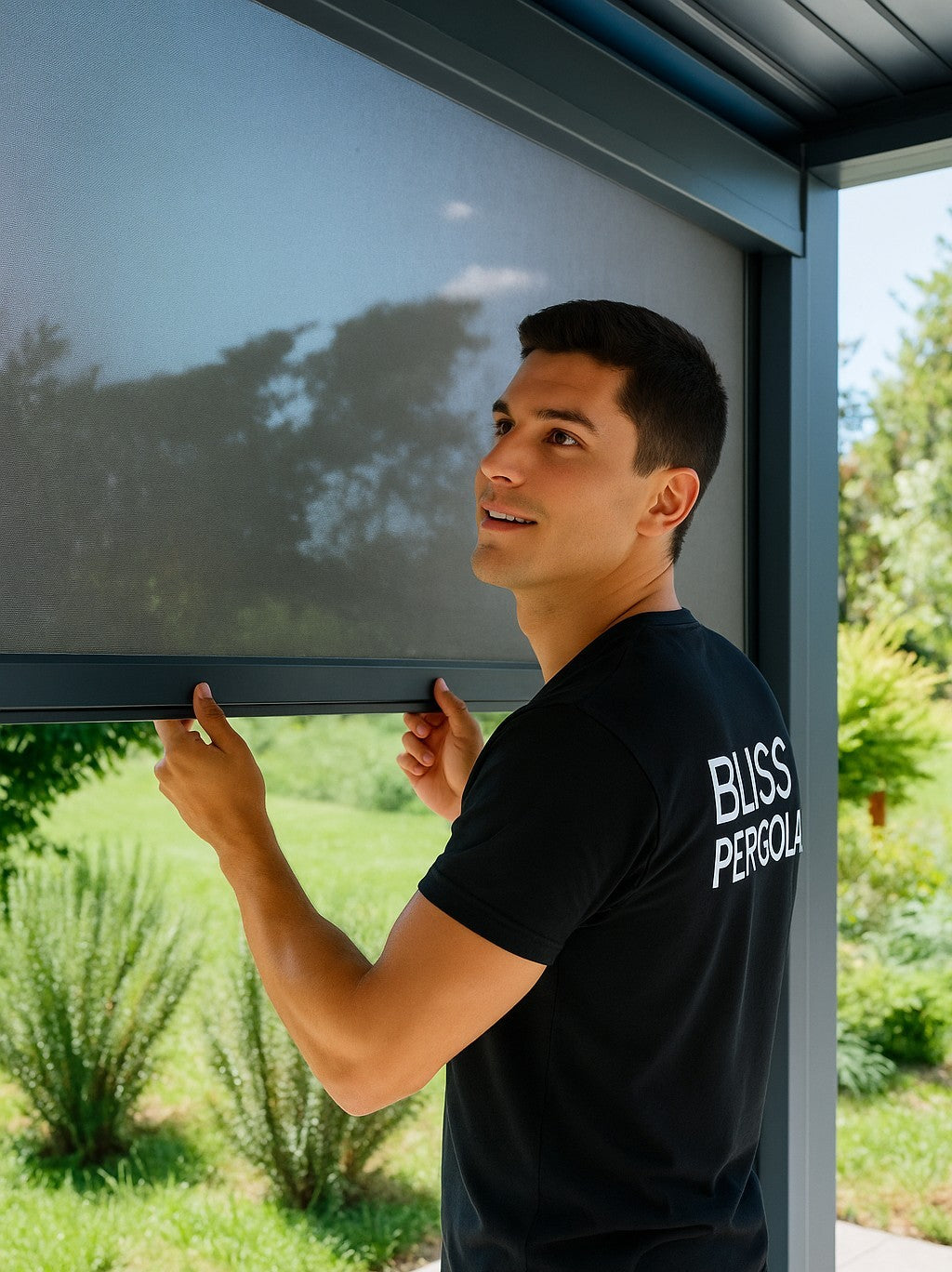3M Retractable Pergola Side Blind | Pull Down Privacy Windscreen for LuxShade™ Pergola
