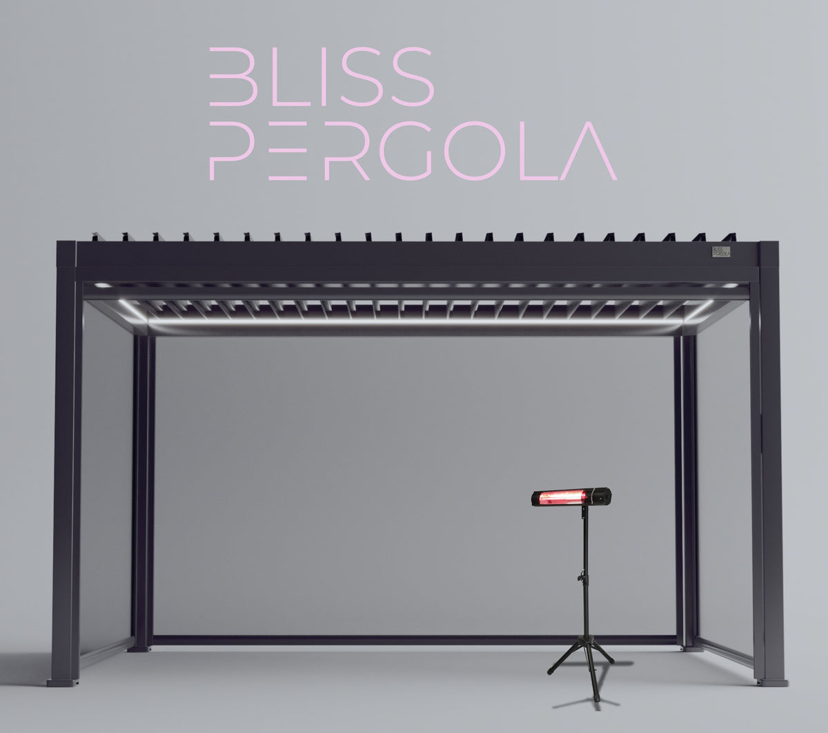 MotaShade™ 3×4m Motorised Aluminium Pergola – Double‑Layer Louvers, LEDs &amp; 3 Zip Blinds