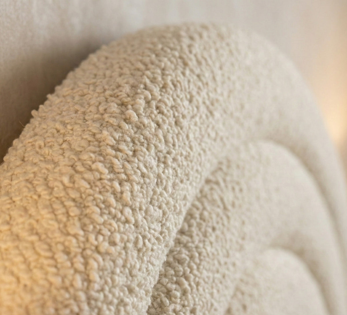 Emma Ottoman Storage Bed - Bouclé "Teddy" Fabric - Size: 3ft Single