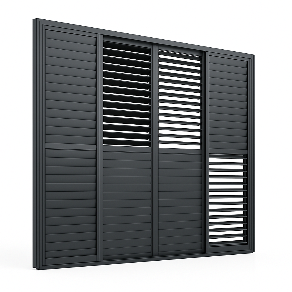 4M Aluminium Shuttered Louvre Sliding Door System – LuxShade™ Pergola Series