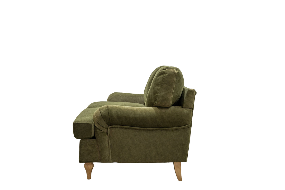 Hattie 2 Seater Sofa | Green Plush Velvet