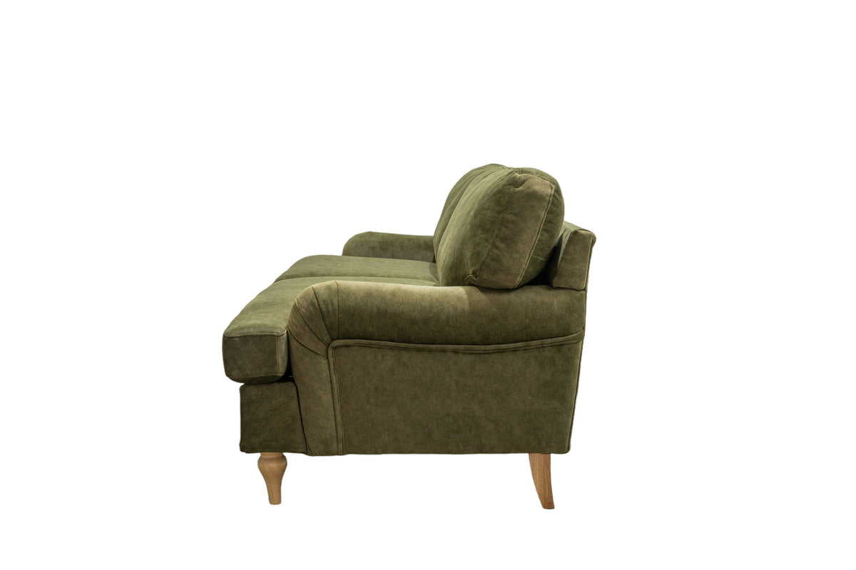 Hattie 3 Seater Sofa | Green Plush Velvet