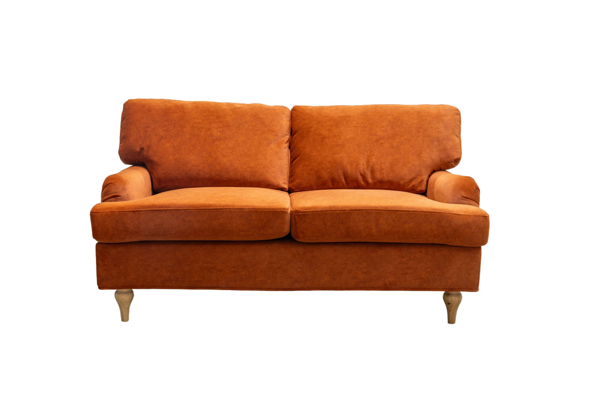 Hattie 2 Seater Sofa | Burnt Orange Plush Velvet