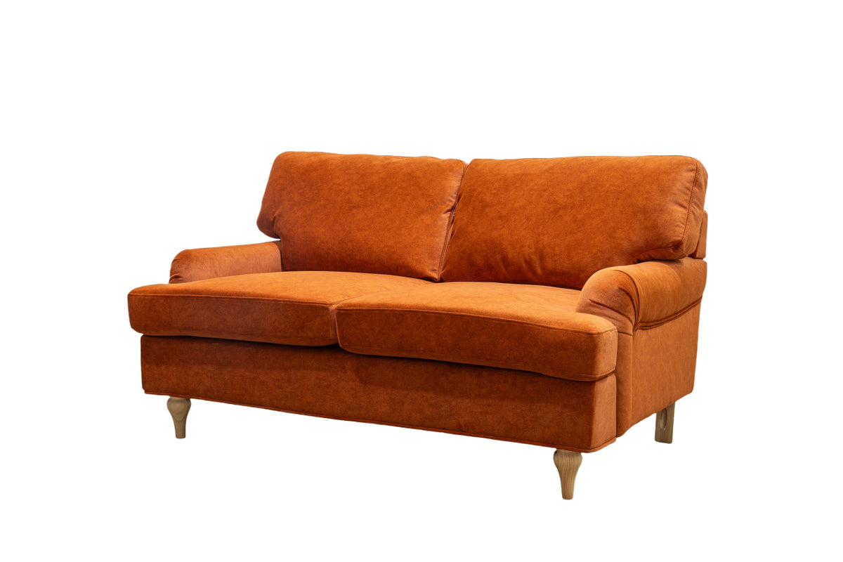 Hattie 2 Seater Sofa | Burnt Orange Plush Velvet