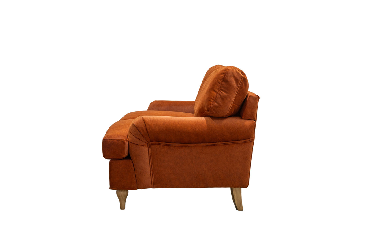 Hattie 2 Seater Sofa | Burnt Orange Plush Velvet