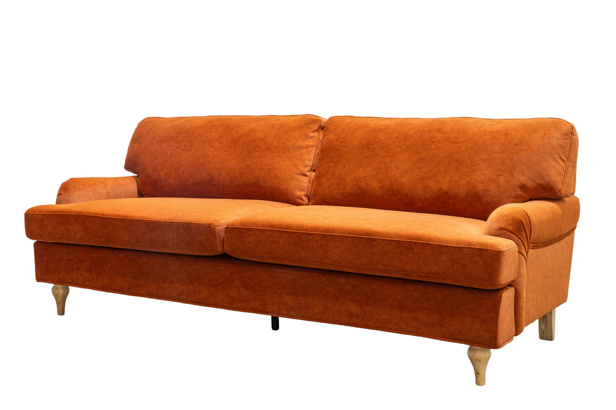 Hattie 3 &amp; 2 Seater Sofa | Burnt Orange Plush Velvet