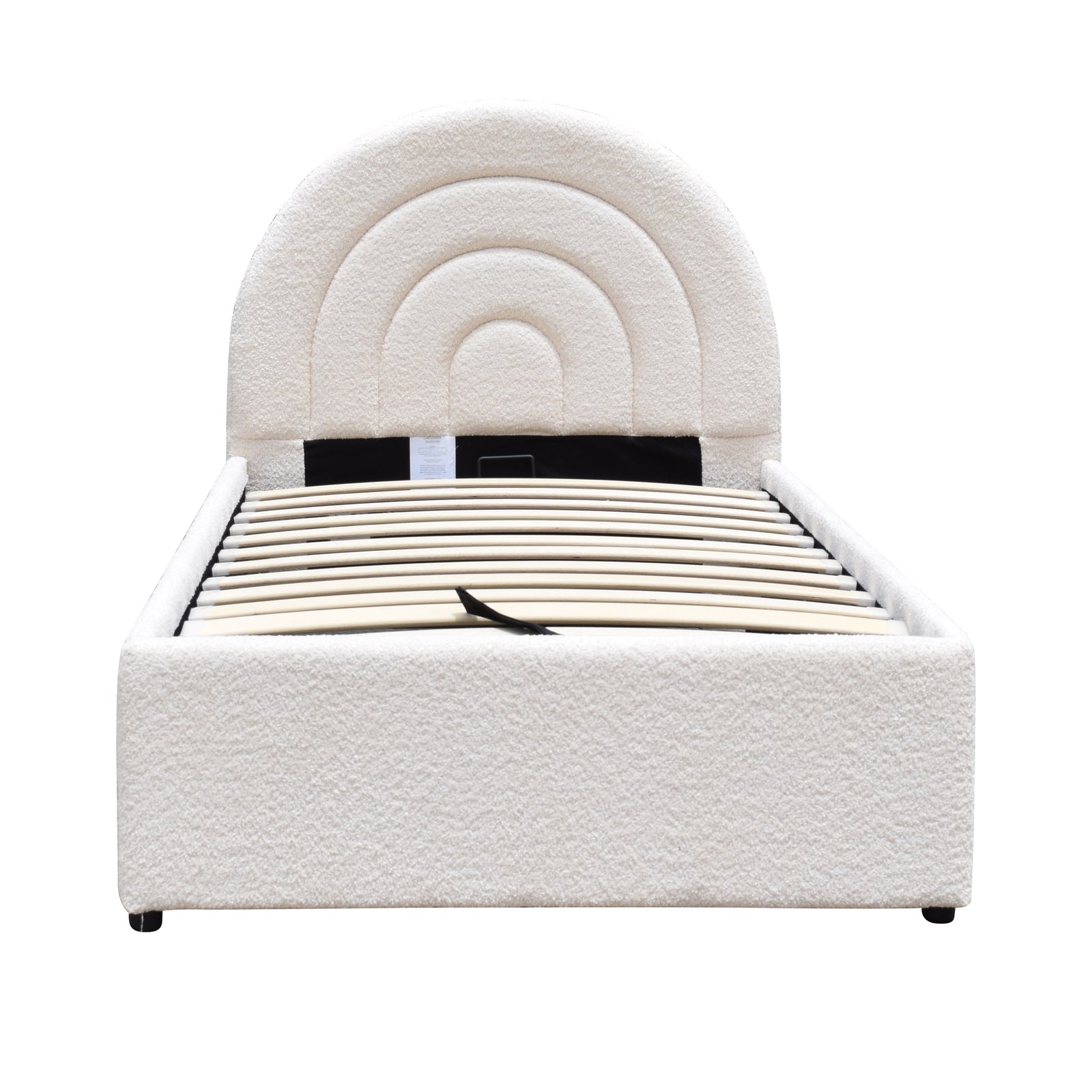 Emma Ottoman Storage Bed - Bouclé "Teddy" Fabric - Size: 3ft Single