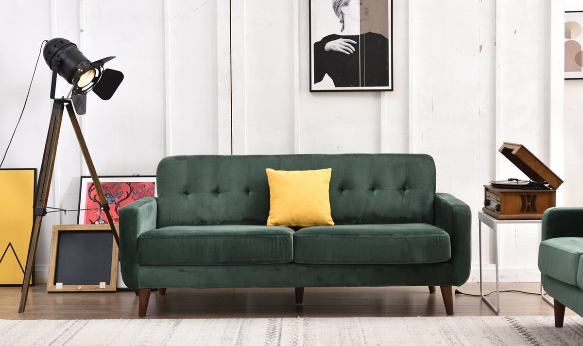 Dexter 3 Seater Sofa | Green Plush Velvet Sofas Casa Maria Designs 